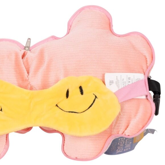 Lumie Pillow Eyemask Combo New Girls Travel Flower Eye Mask Pink Yellow Zipper - Picture 6 of 6